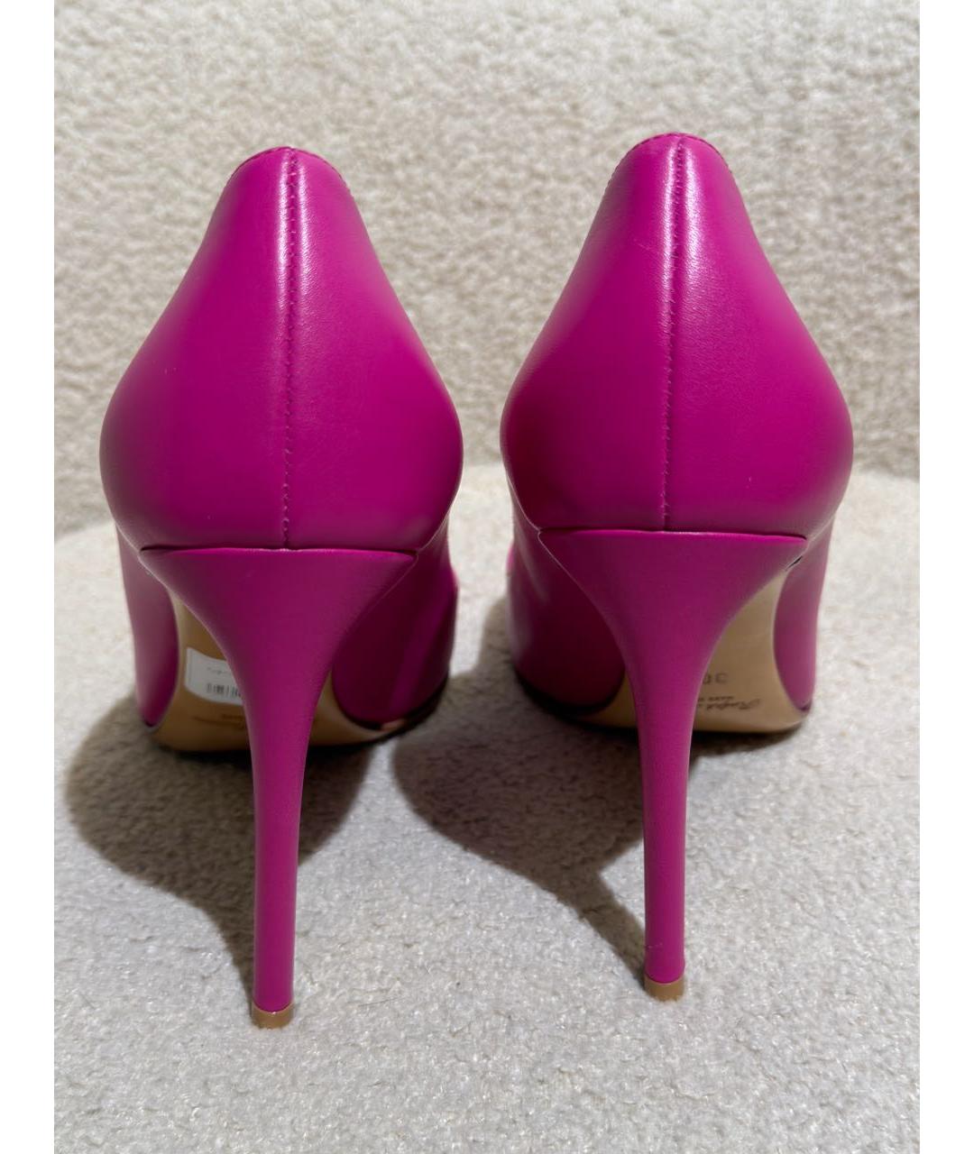 RALPH LAUREN PURPLE LABEL Фуксия кожаные туфли, фото 4