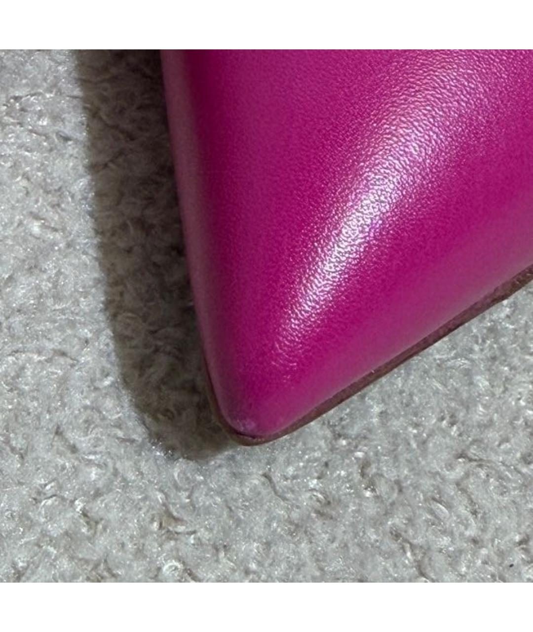 RALPH LAUREN PURPLE LABEL Фуксия кожаные туфли, фото 8