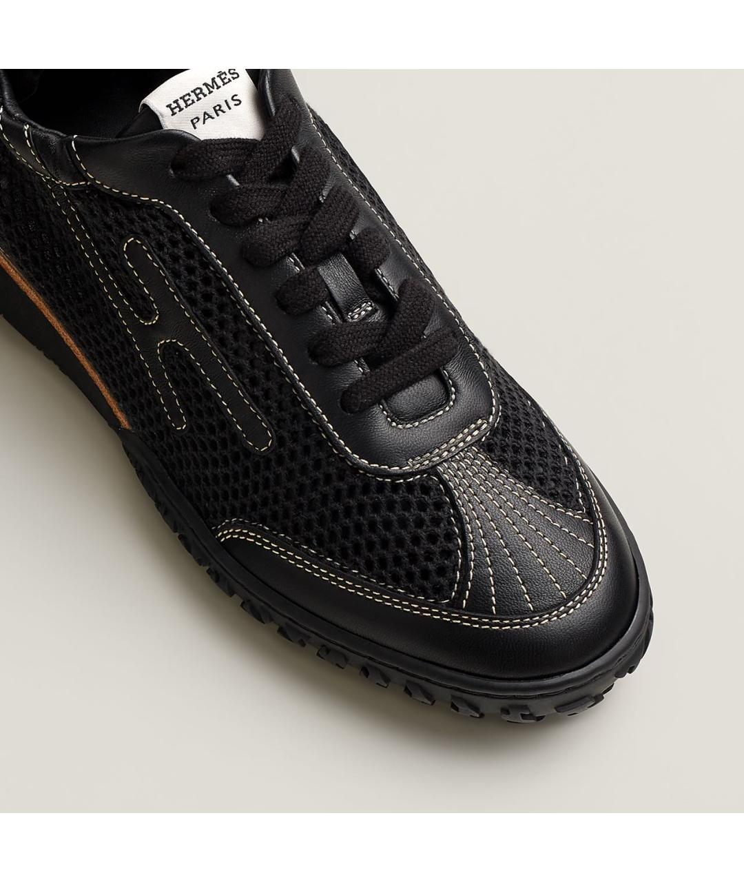 HERMES Черные текстильные кроссовки, фото 5