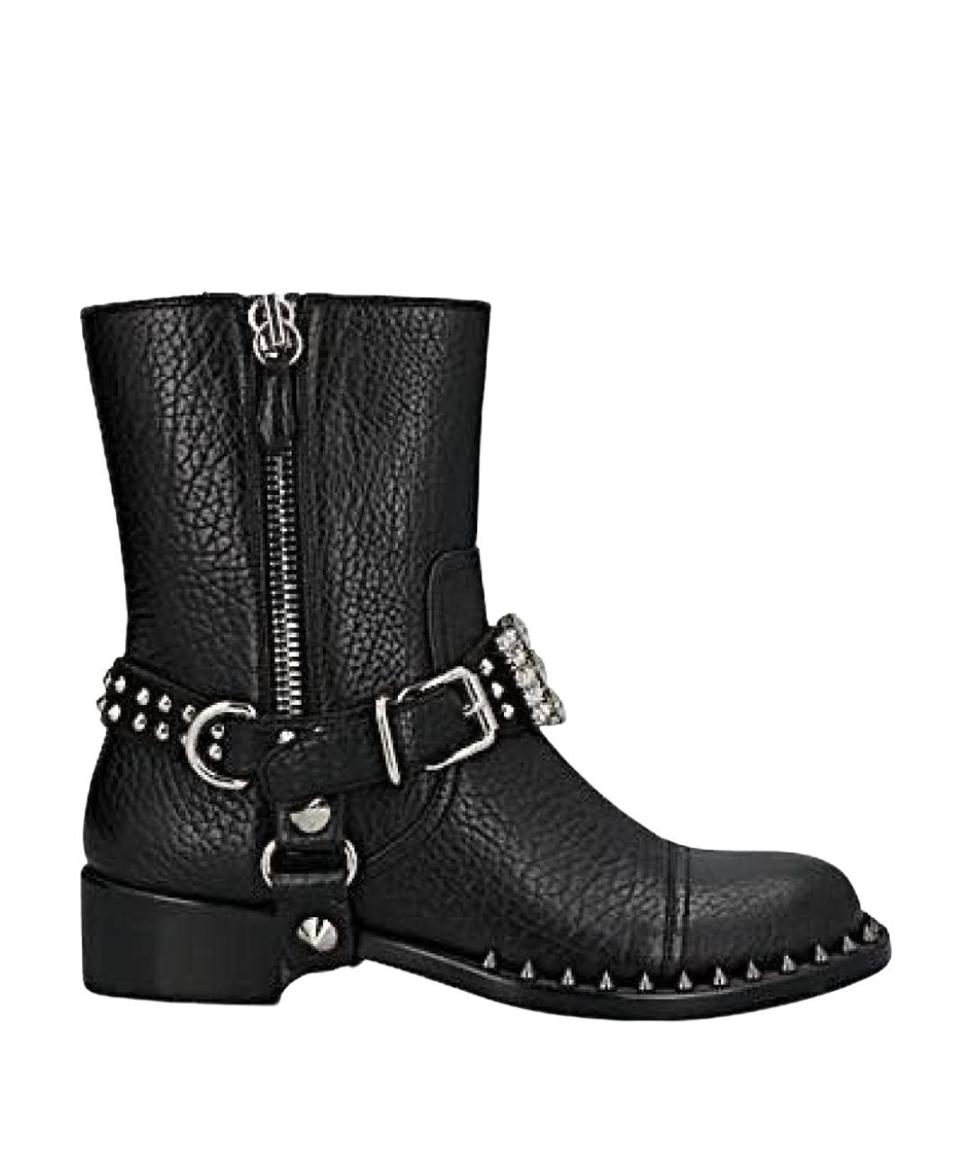 MIU MIU Черные кожаные полусапоги, фото 1