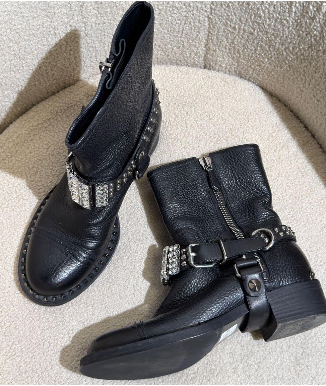 MIU MIU Черные кожаные полусапоги, фото 5