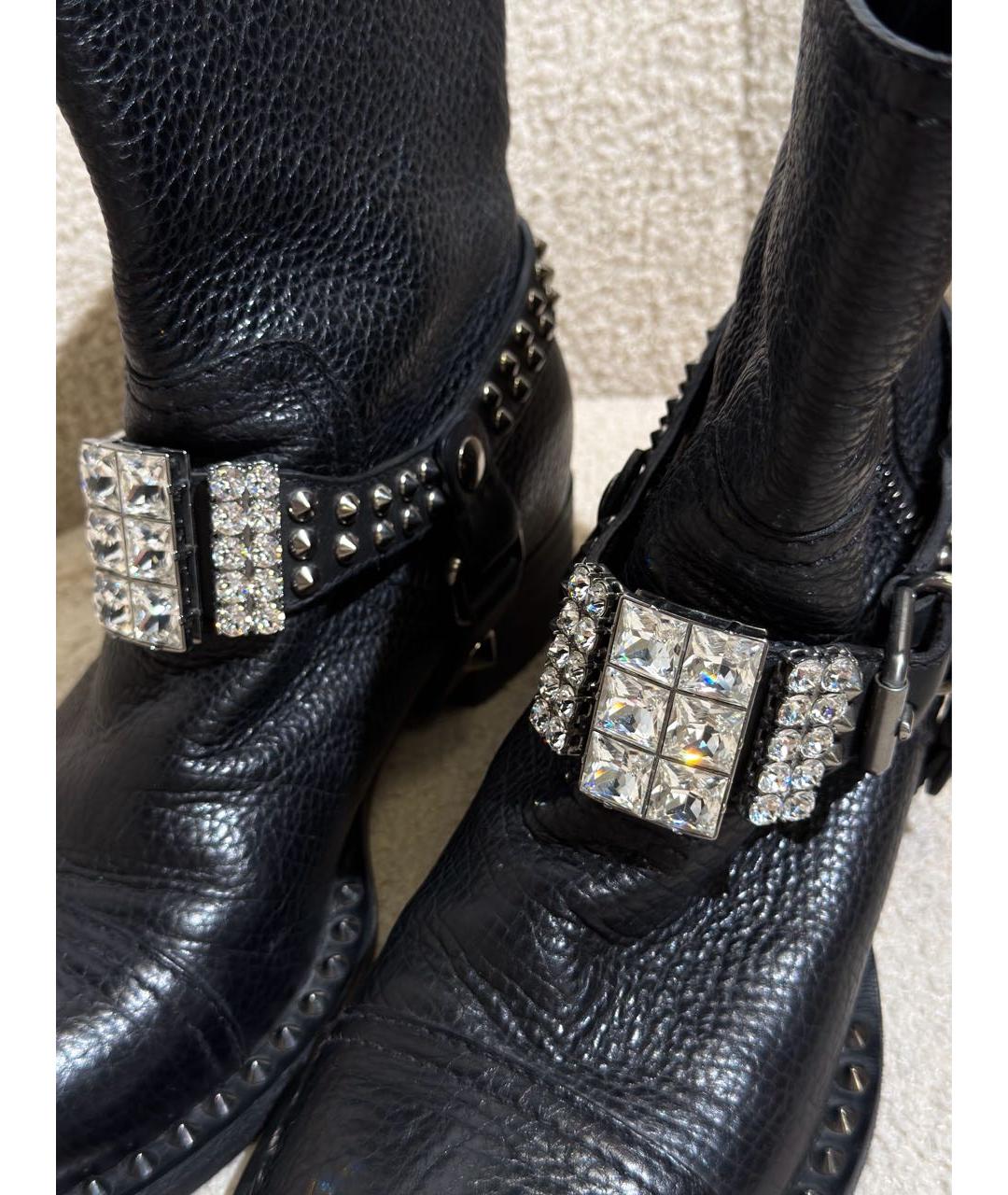 MIU MIU Черные кожаные полусапоги, фото 6