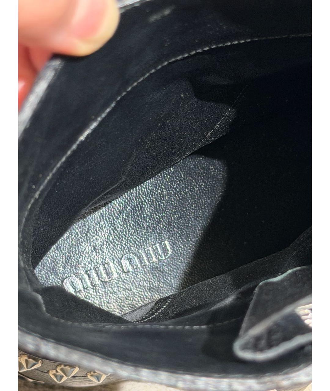 MIU MIU Черные кожаные полусапоги, фото 3