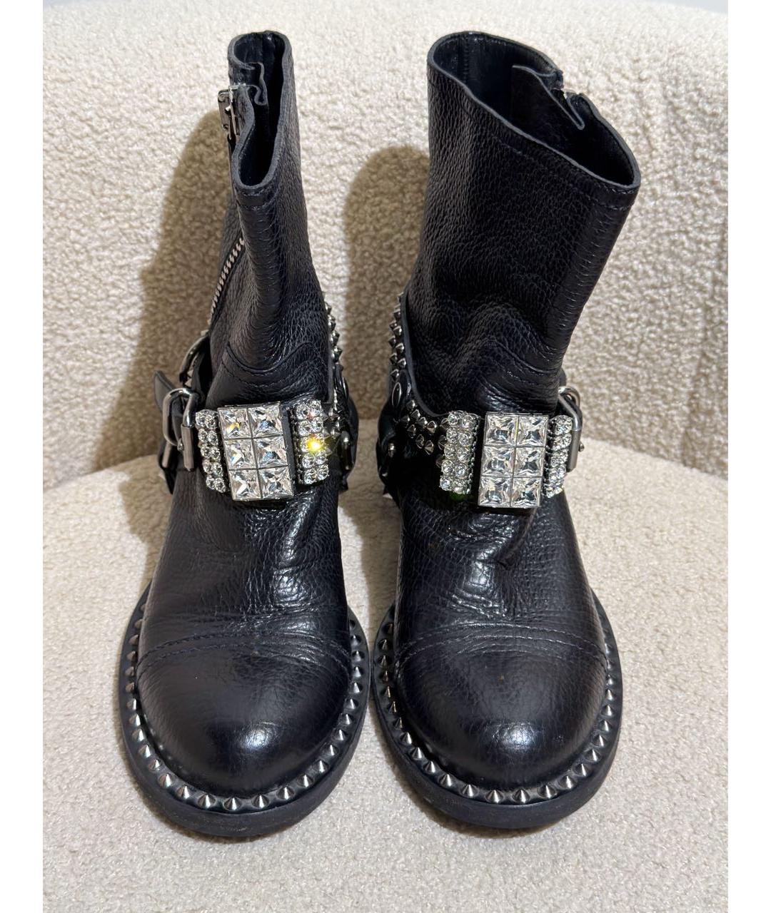 MIU MIU Черные кожаные полусапоги, фото 2