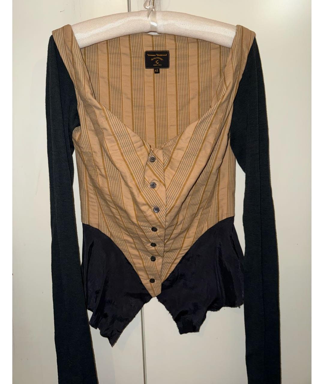 VIVIENNE WESTWOOD Бежевая хлопковая блузы, фото 7