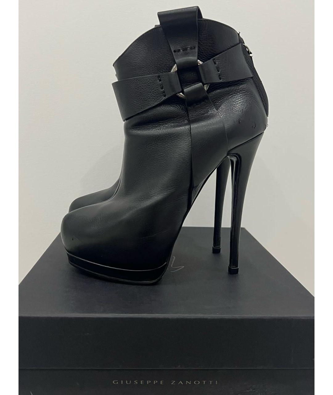 GIUSEPPE ZANOTTI DESIGN Черные кожаные ботильоны, фото 4