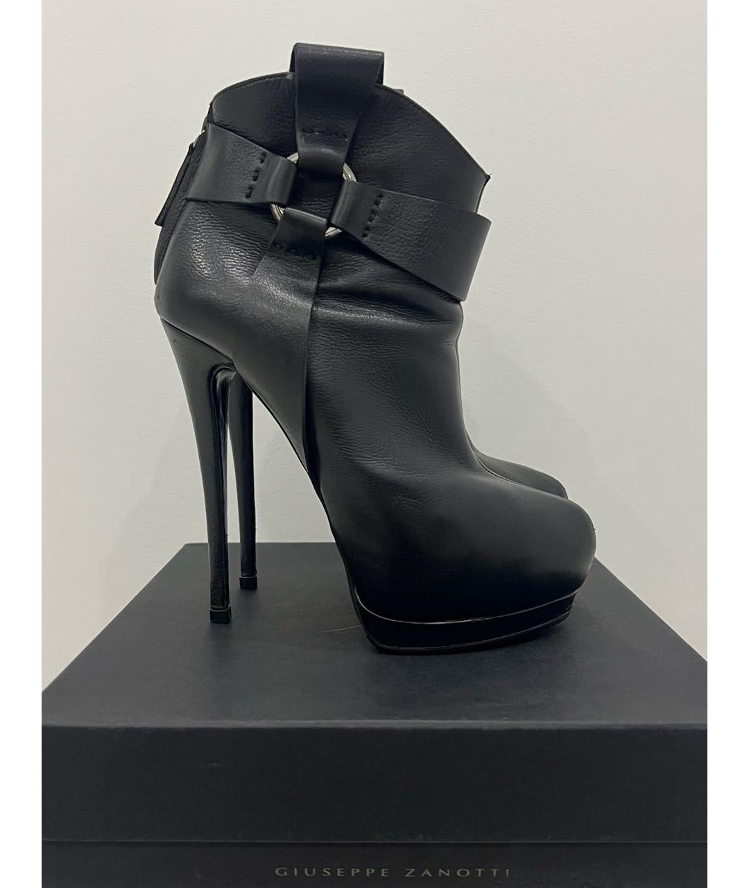 GIUSEPPE ZANOTTI DESIGN Черные кожаные ботильоны, фото 2