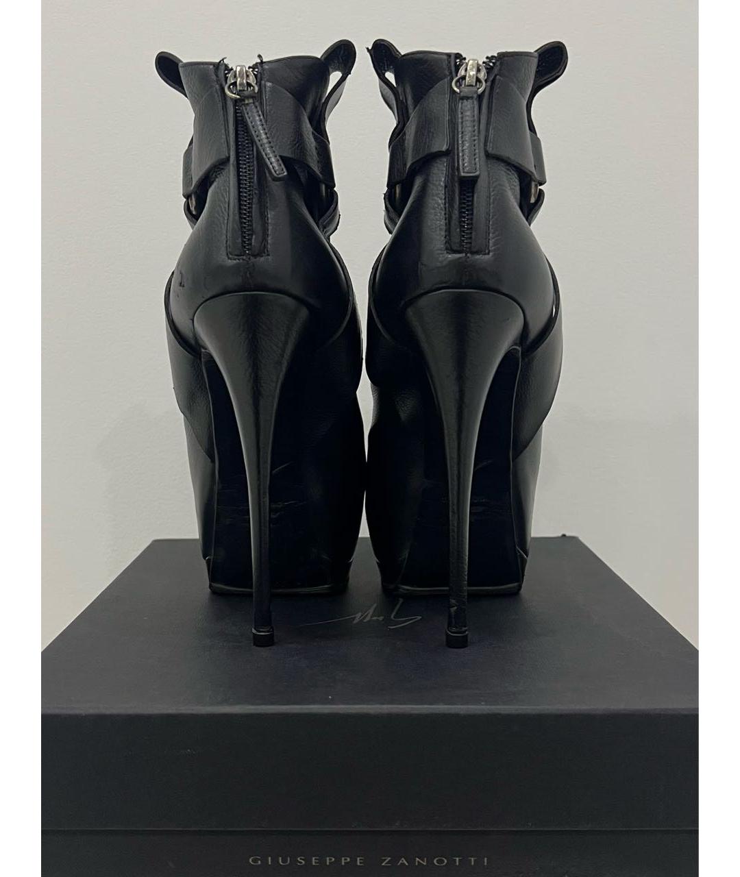 GIUSEPPE ZANOTTI DESIGN Черные кожаные ботильоны, фото 3