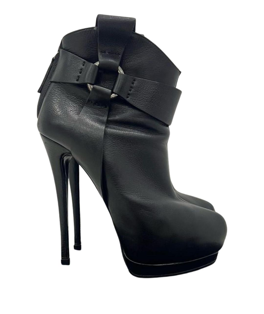 GIUSEPPE ZANOTTI DESIGN Черные кожаные ботильоны, фото 1