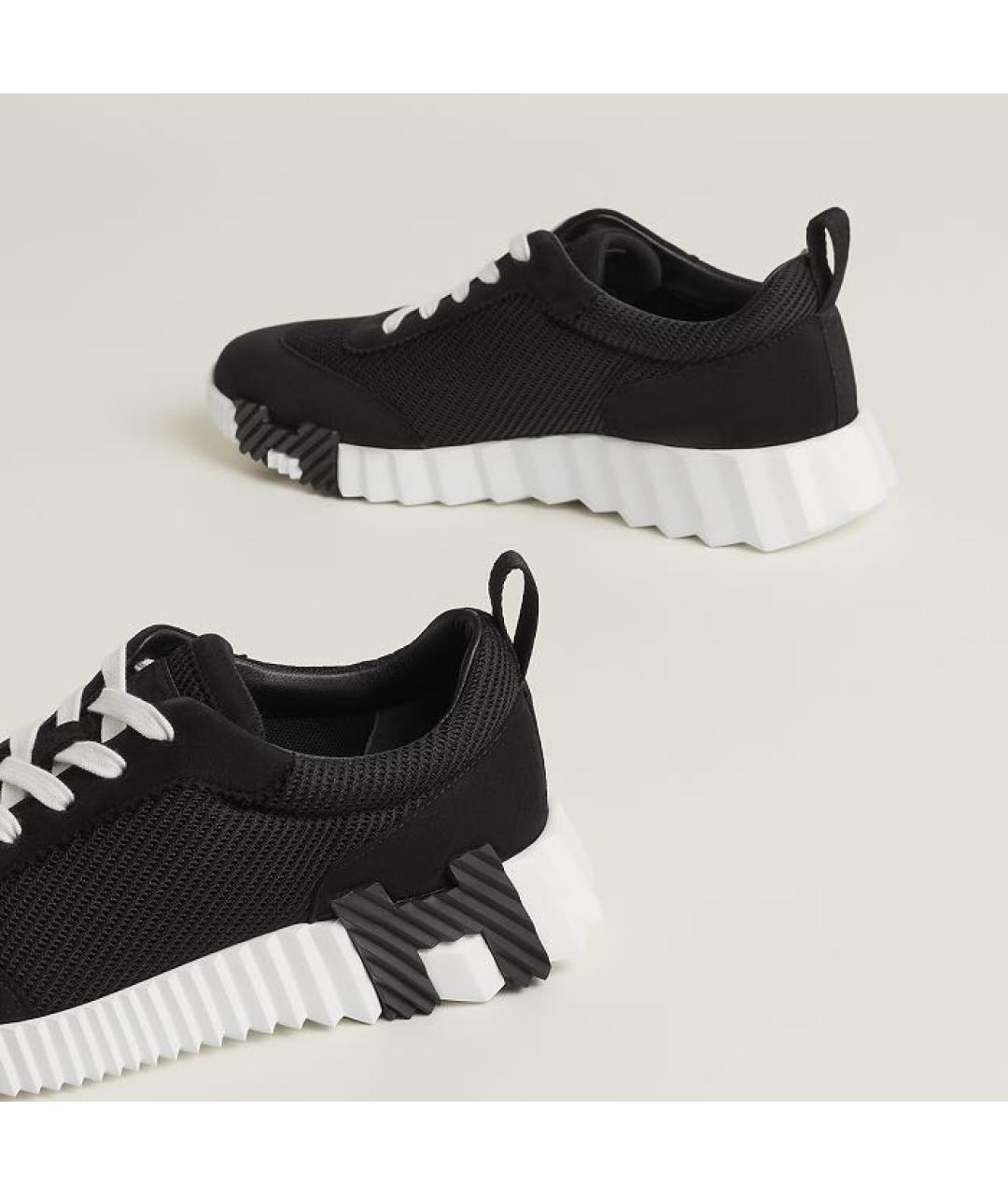 HERMES Черные текстильные кроссовки, фото 4