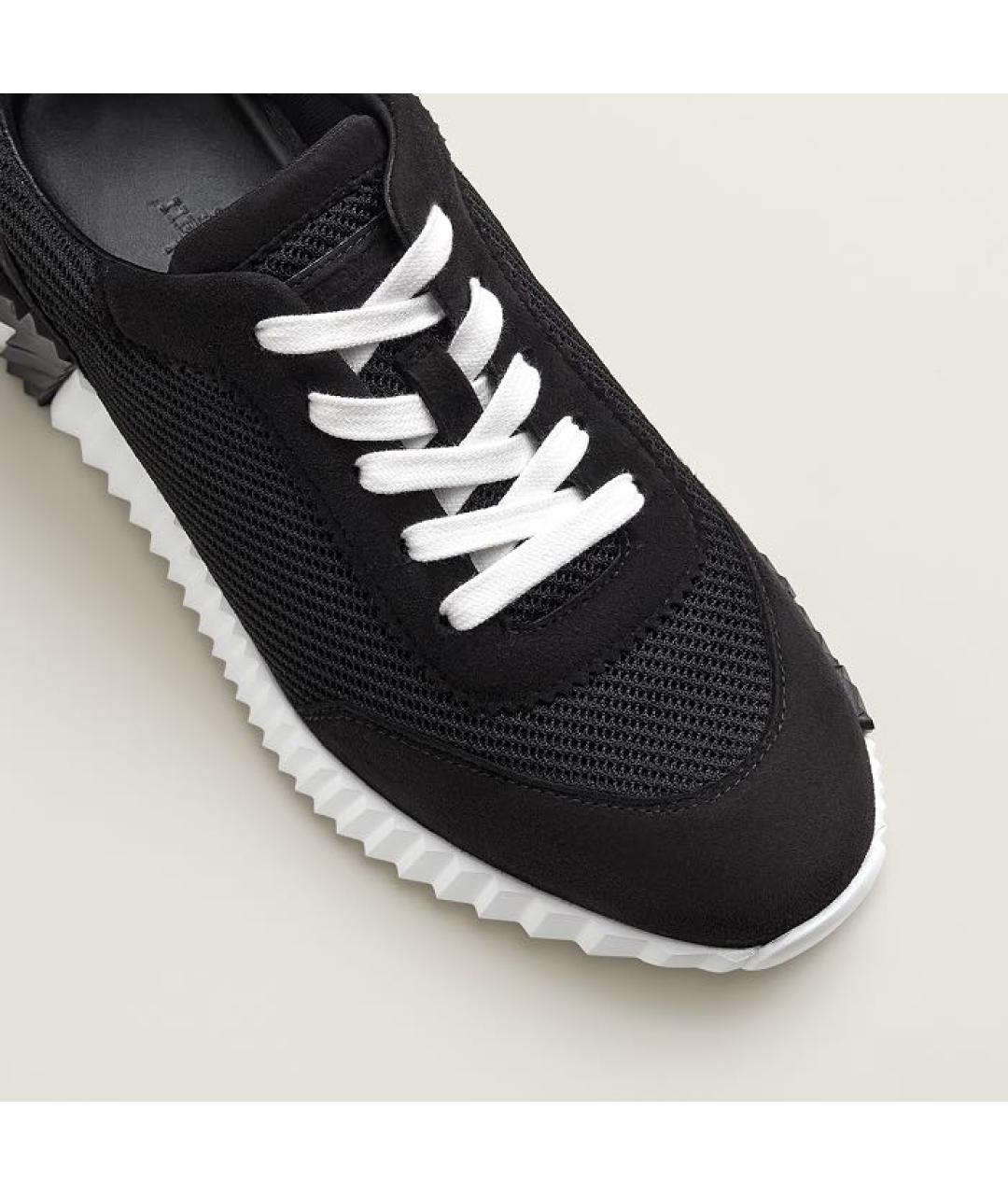 HERMES Черные текстильные кроссовки, фото 5