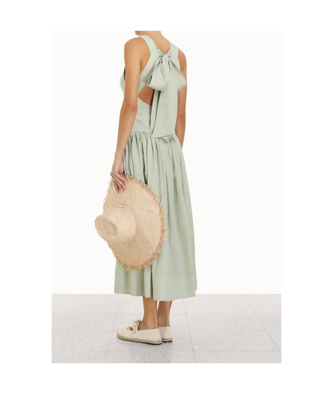 ZIMMERMANN Зеленый льняной сарафан, фото 8