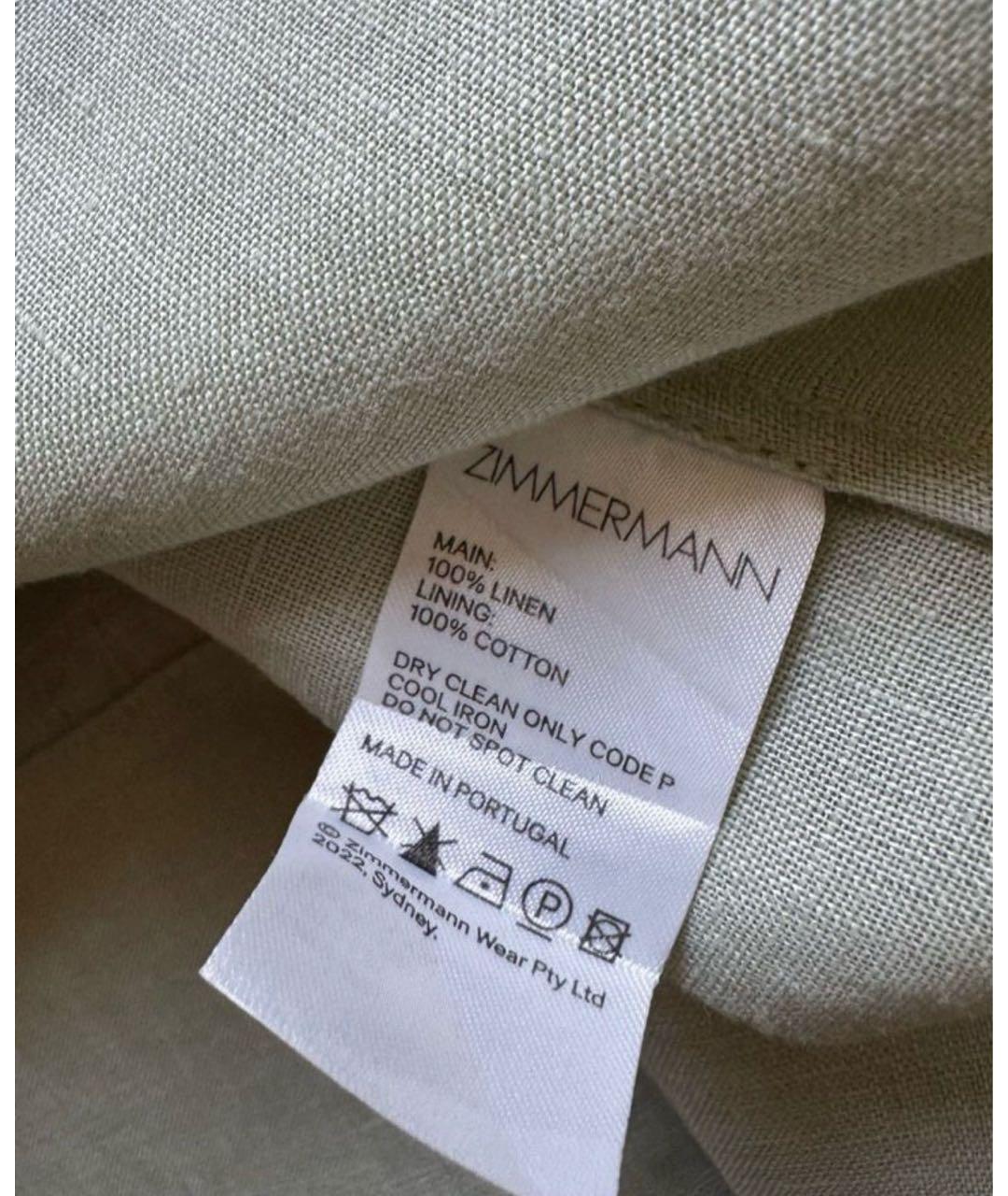 ZIMMERMANN Зеленый льняной сарафан, фото 3