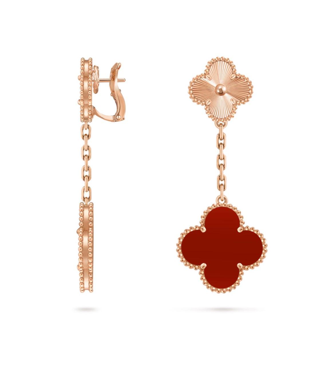 VAN CLEEF & ARPELS Красные серьги из розового золота, фото 2
