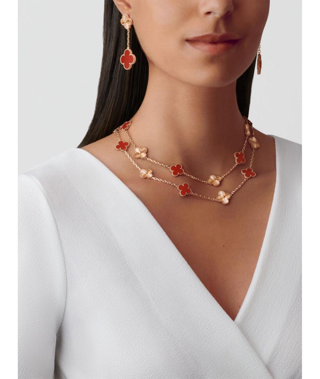 VAN CLEEF & ARPELS Красные серьги из розового золота, фото 4