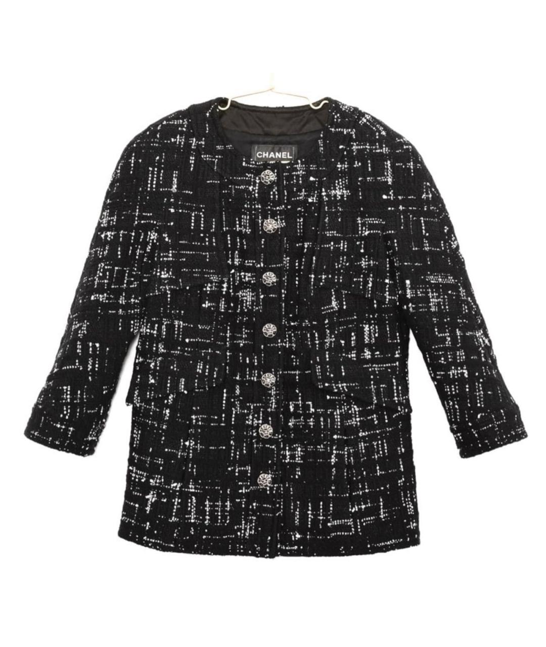 CHANEL Черный твидовый жакет/пиджак, фото 8