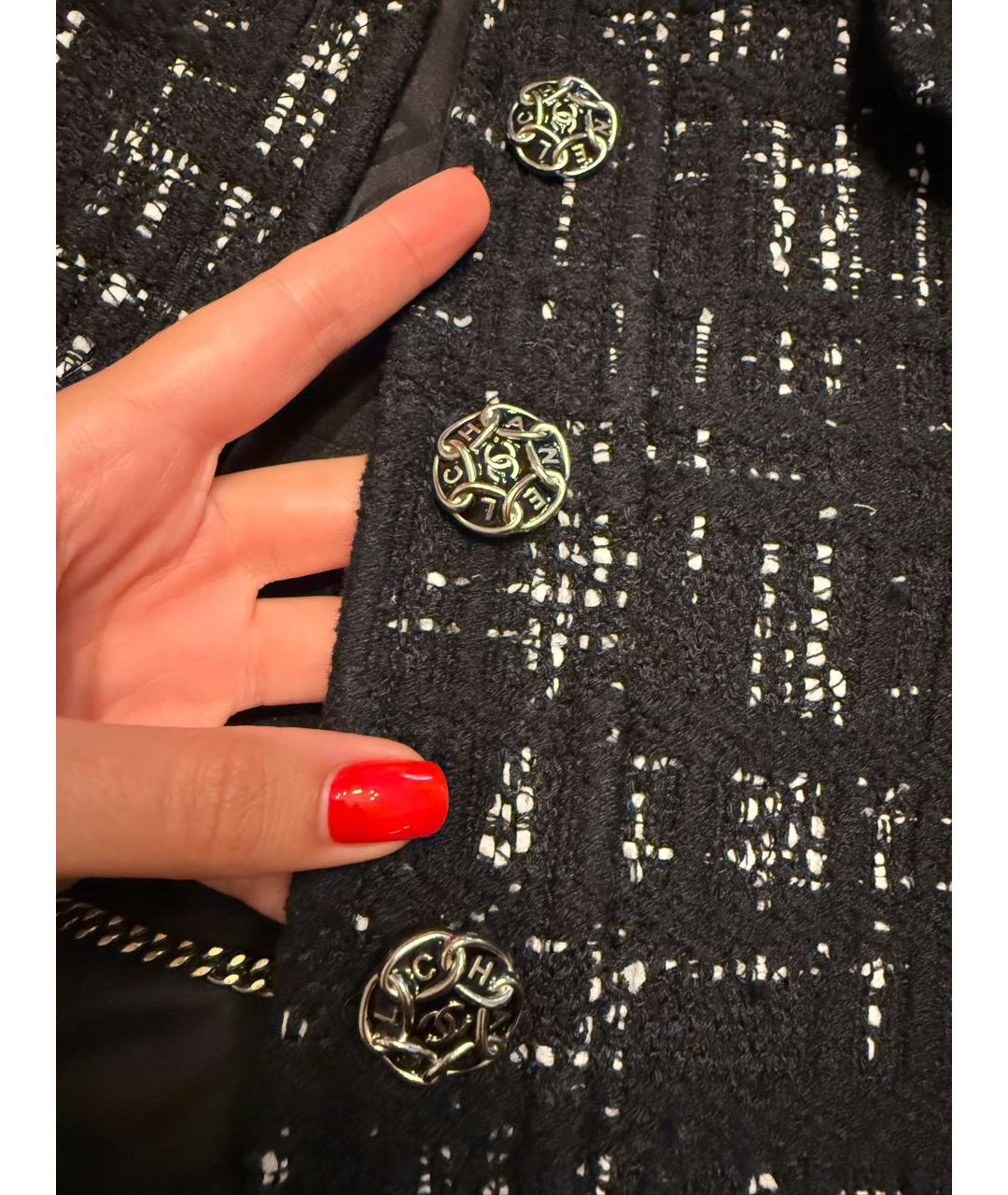 CHANEL Черный твидовый жакет/пиджак, фото 3