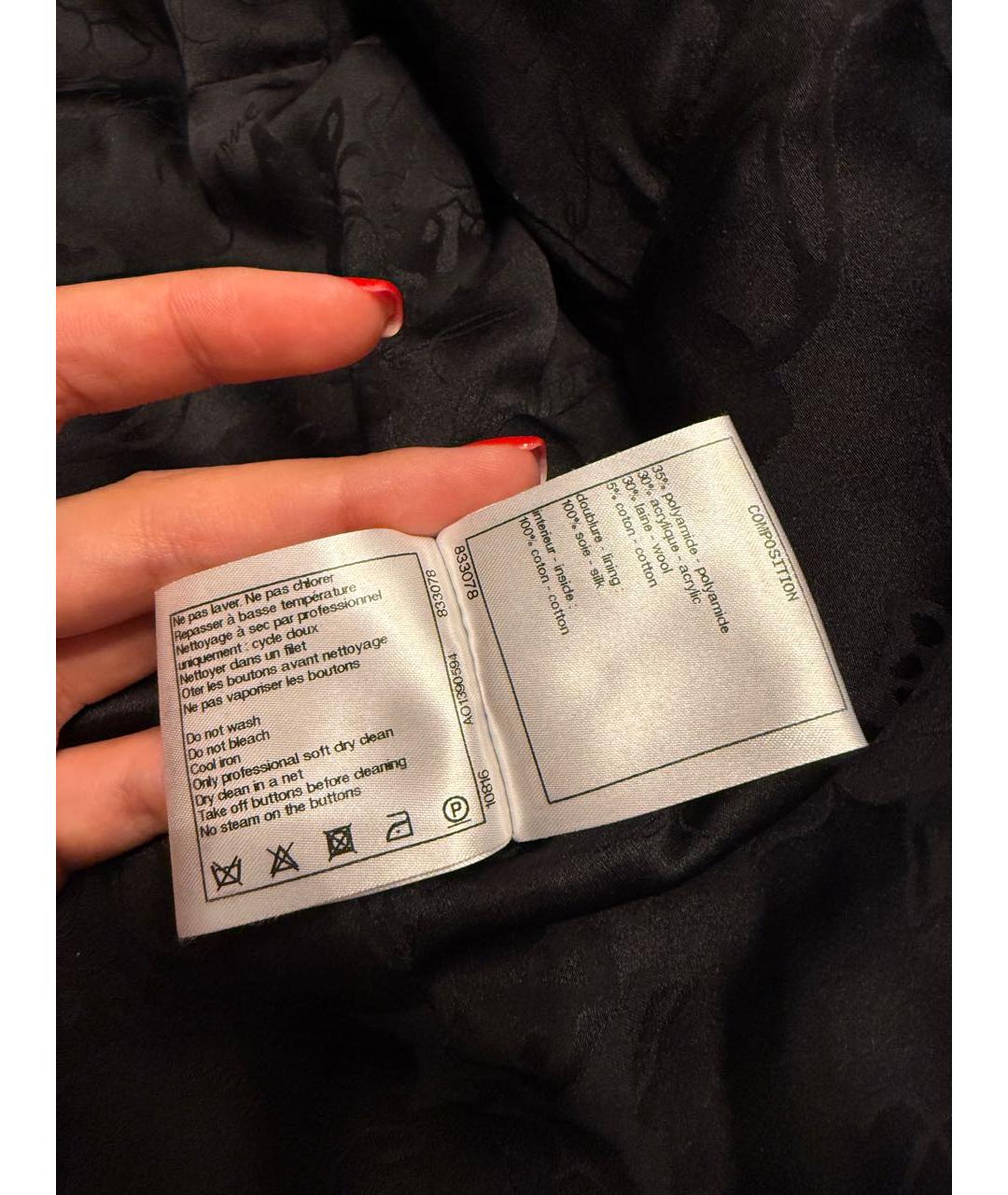 CHANEL Черный твидовый жакет/пиджак, фото 6