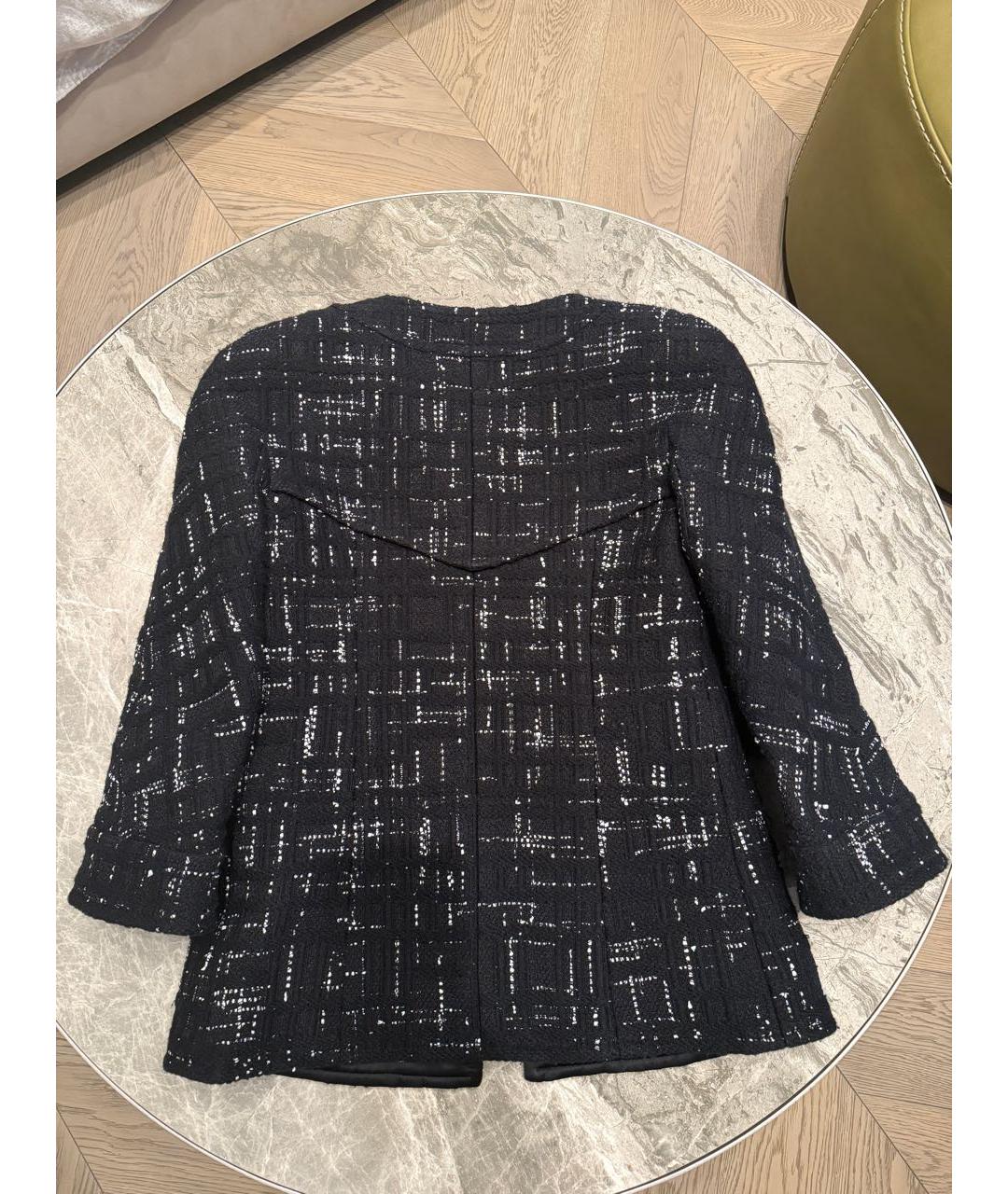 CHANEL Черный твидовый жакет/пиджак, фото 7