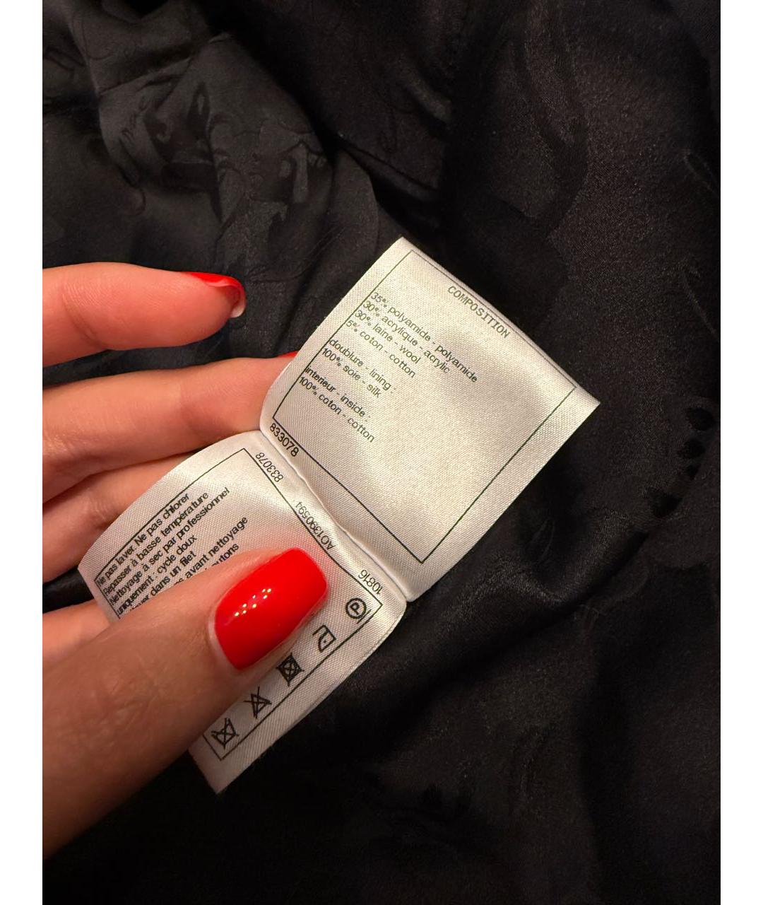 CHANEL Черный твидовый жакет/пиджак, фото 5