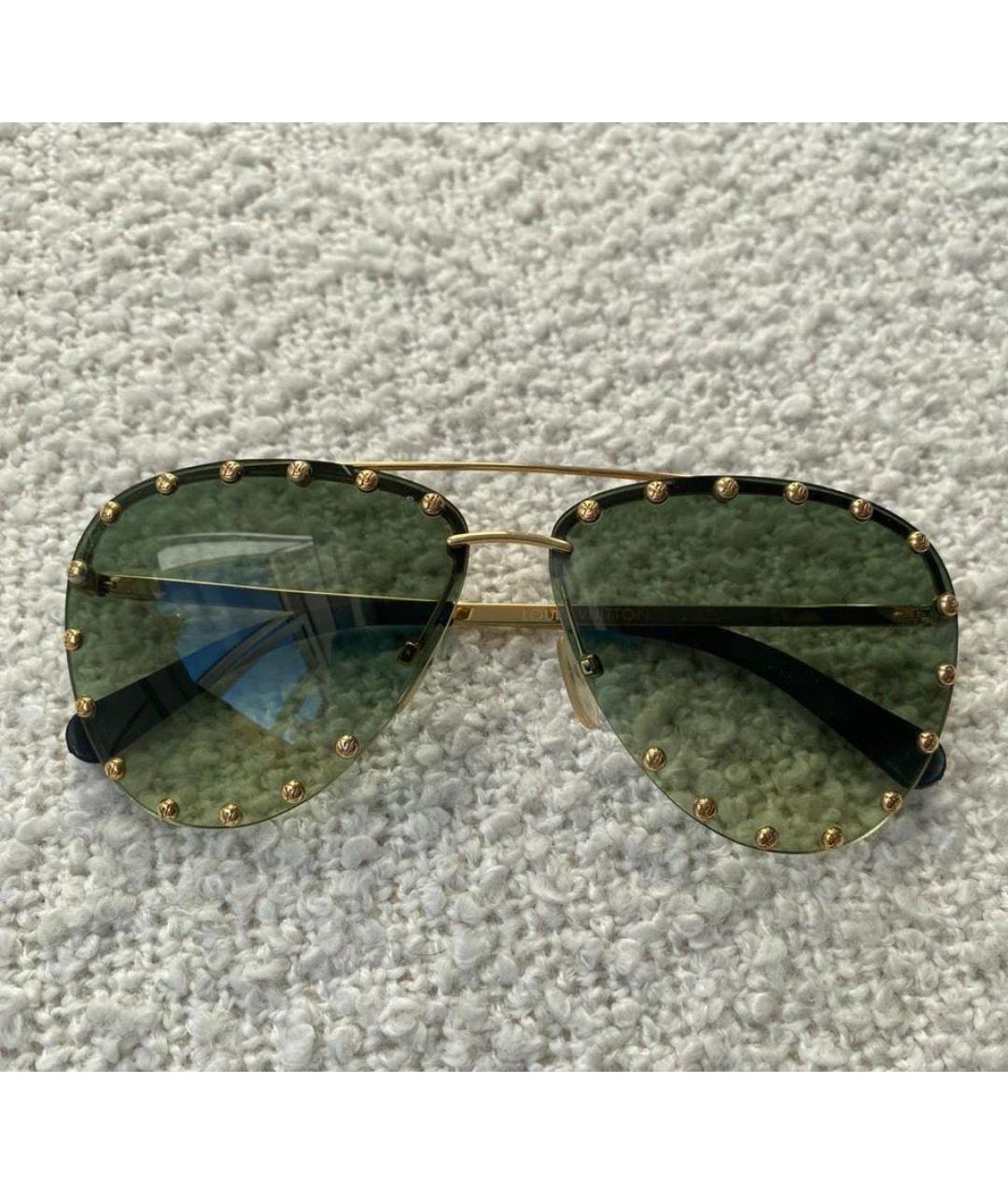 LOUIS VUITTON Черные металлические солнцезащитные очки, фото 3