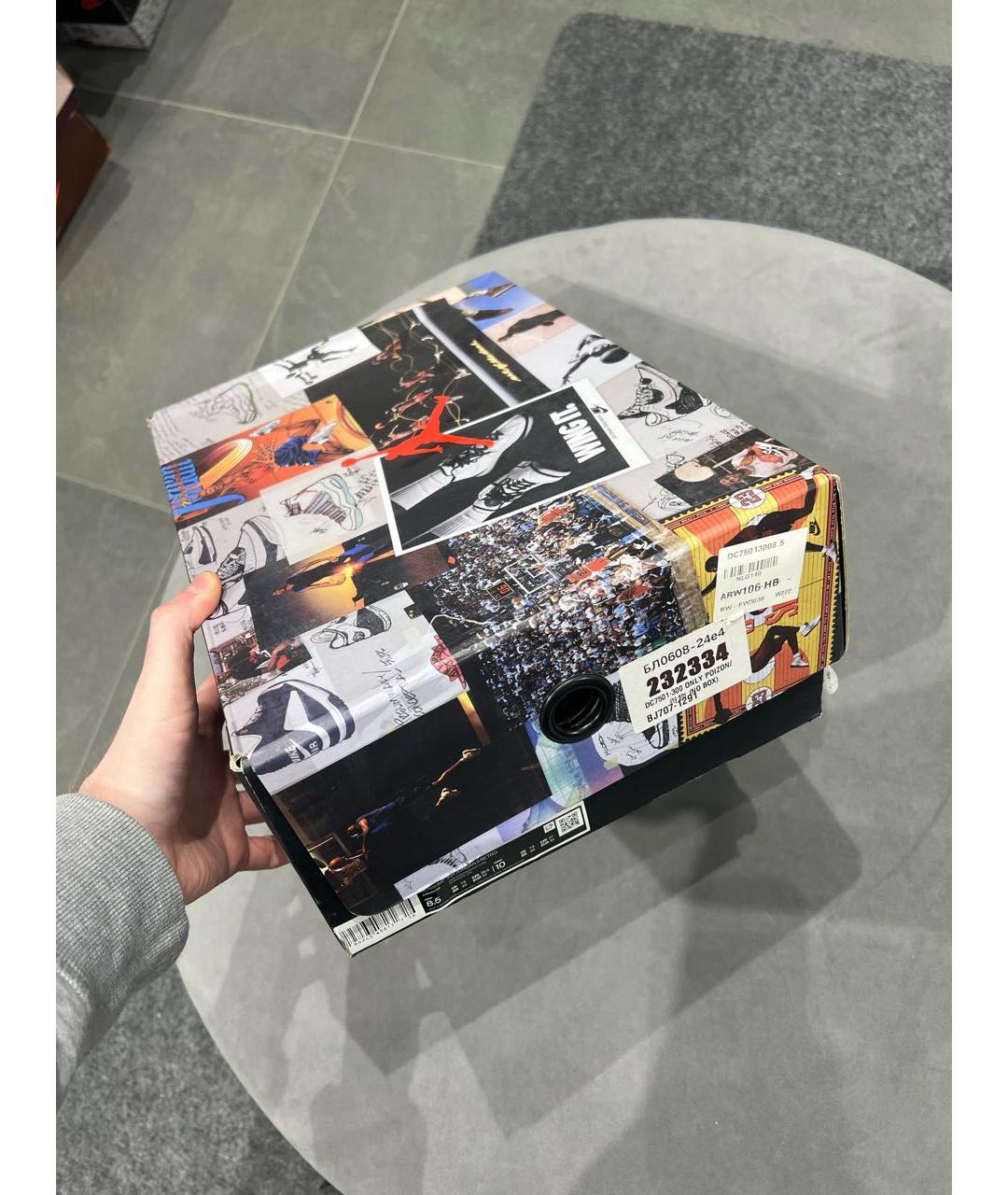 JORDAN Зеленые кожаные высокие кроссовки / кеды, фото 6