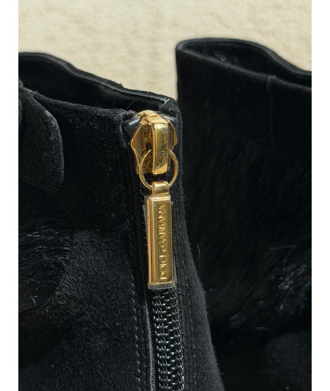 DOLCE&GABBANA Черные замшевые ботильоны, фото 5