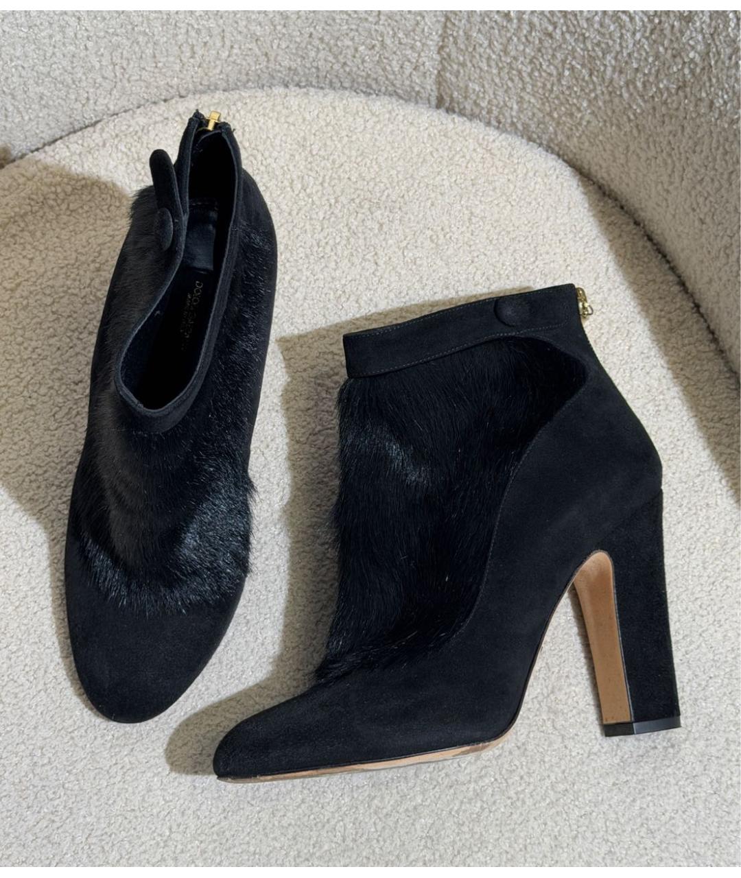 DOLCE&GABBANA Черные замшевые ботильоны, фото 7