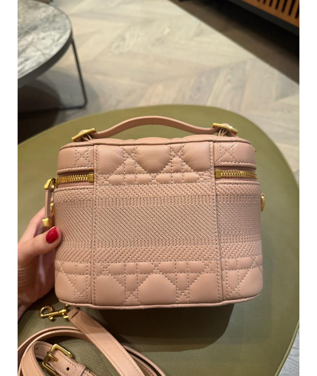 CHRISTIAN DIOR Розовая кожаная сумка через плечо, фото 4