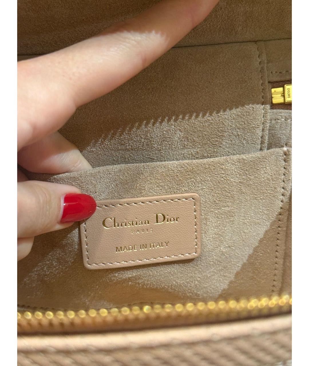 CHRISTIAN DIOR Розовая кожаная сумка через плечо, фото 5