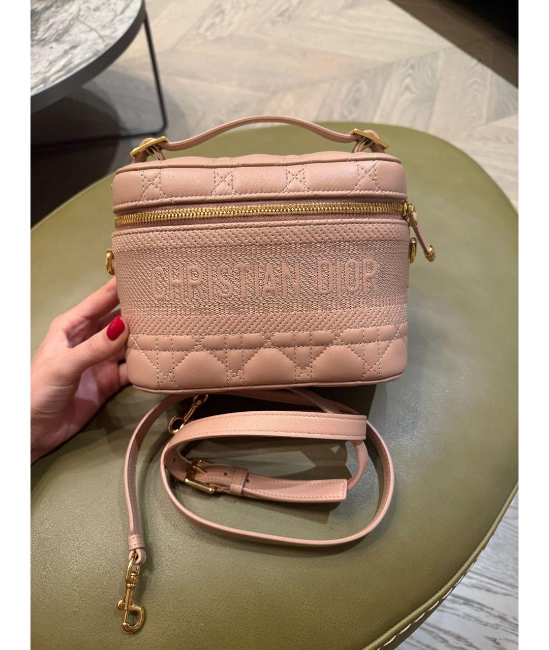 CHRISTIAN DIOR Розовая кожаная сумка через плечо, фото 2