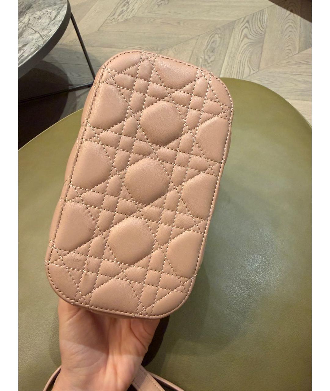 CHRISTIAN DIOR Розовая кожаная сумка через плечо, фото 3