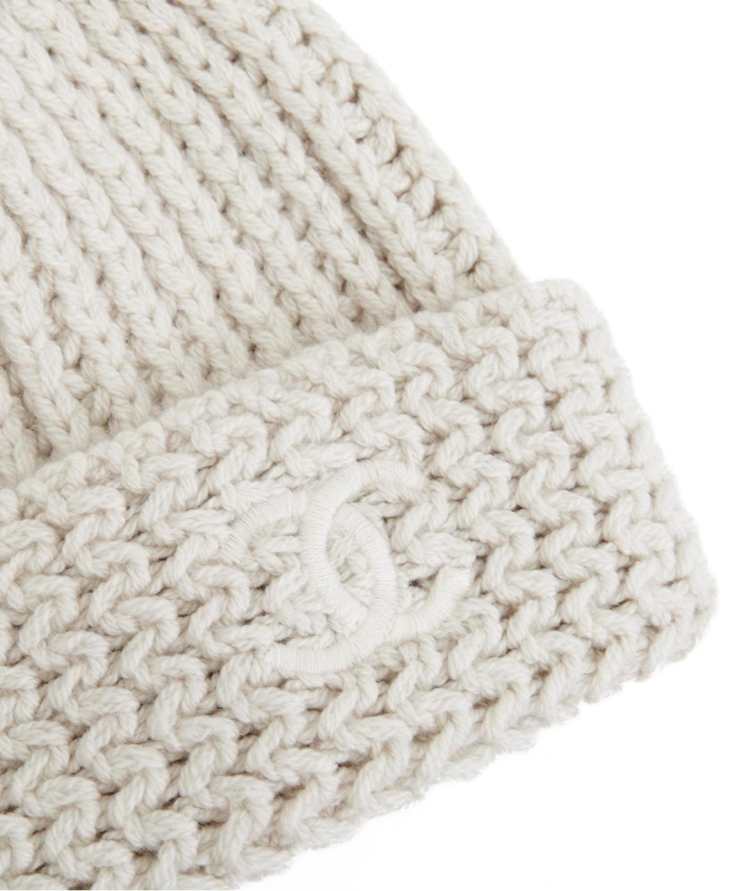 CHANEL Белая кашемировая шапка, фото 2