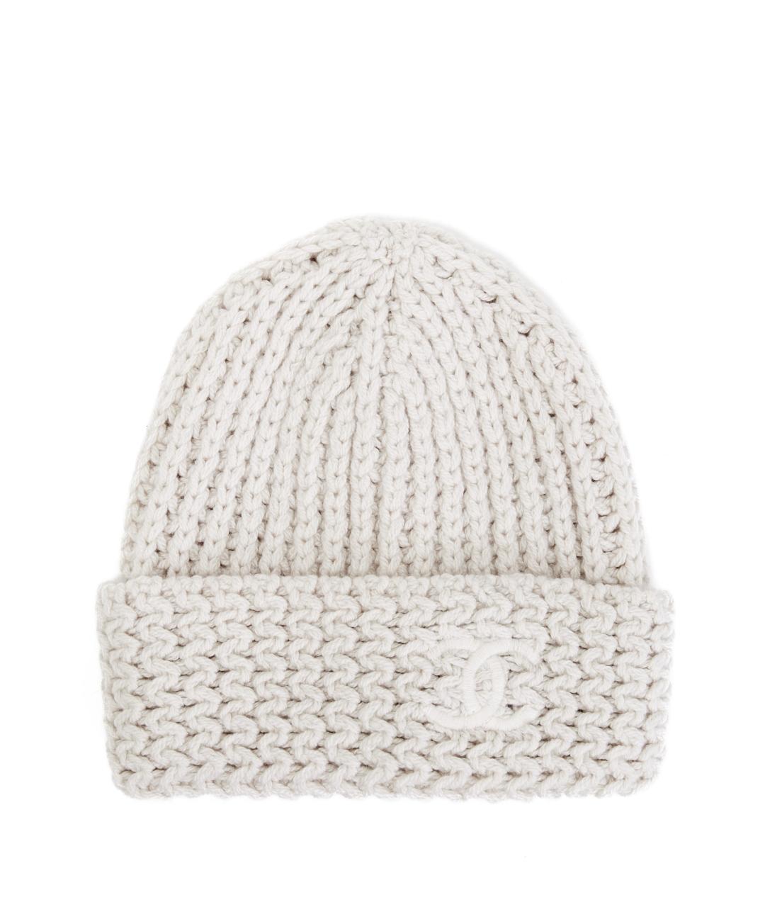 CHANEL Белая кашемировая шапка, фото 1