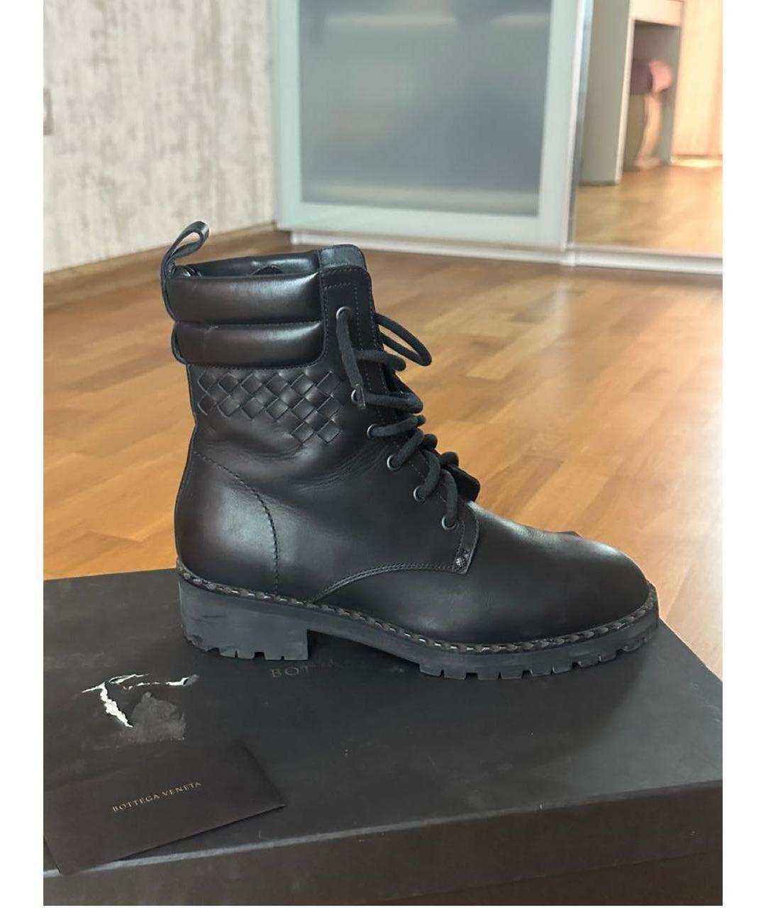 BOTTEGA VENETA Черные кожаные ботинки, фото 7