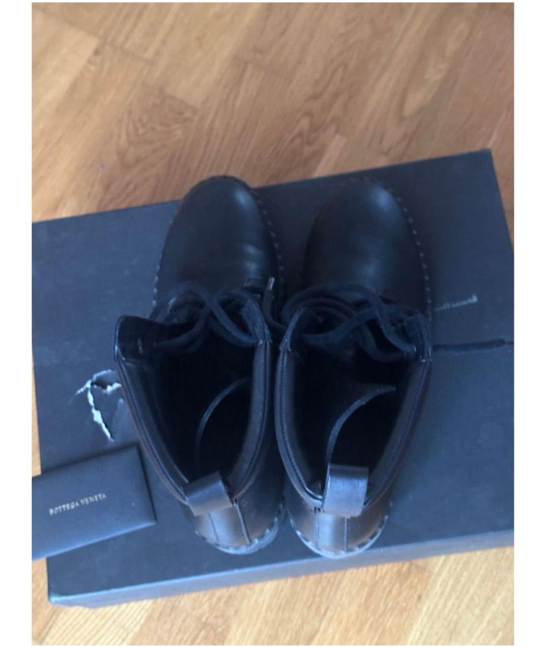 BOTTEGA VENETA Черные кожаные ботинки, фото 3