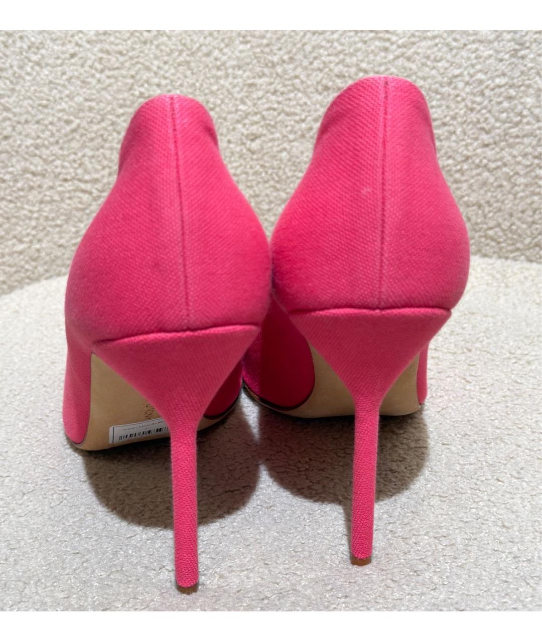 MANOLO BLAHNIK Розовые текстильные туфли, фото 4