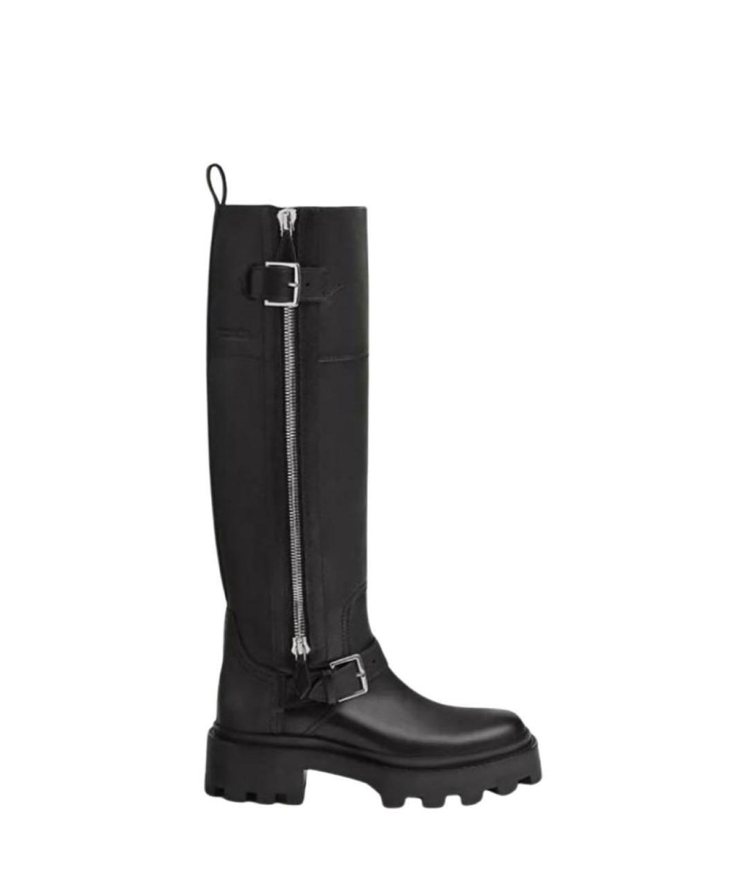 HERMES Черные кожаные сапоги, фото 6