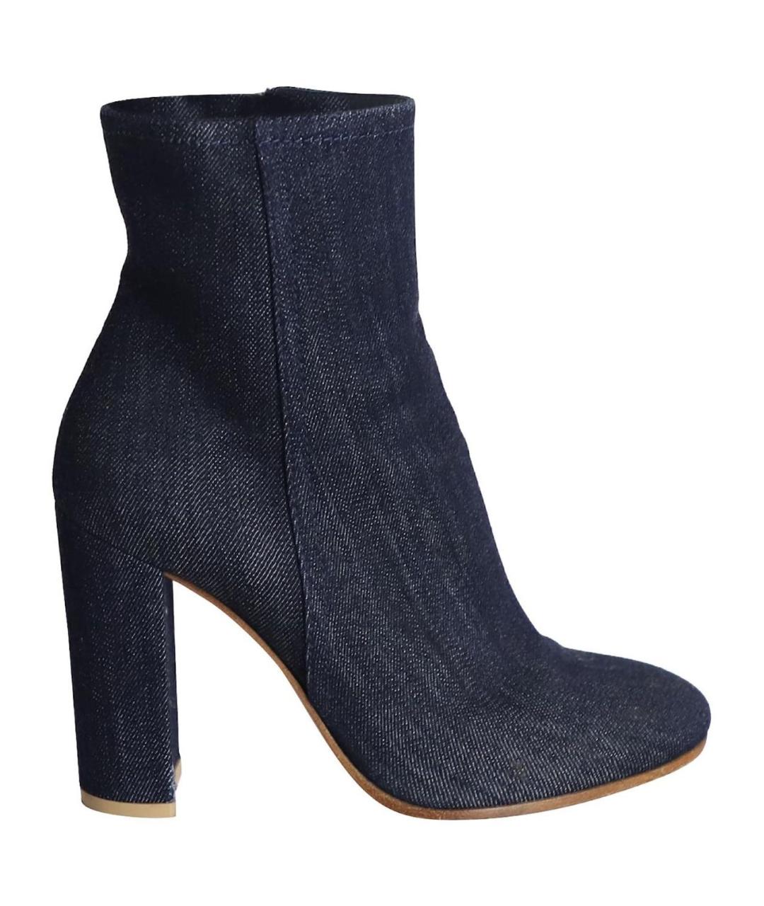 GIANVITO ROSSI Синие текстильные ботильоны, фото 8