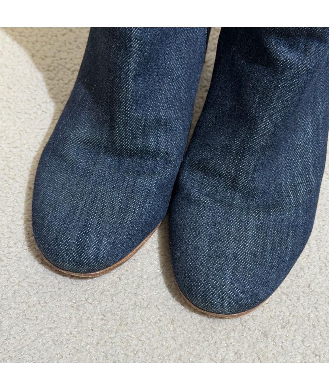 GIANVITO ROSSI Синие текстильные ботильоны, фото 5