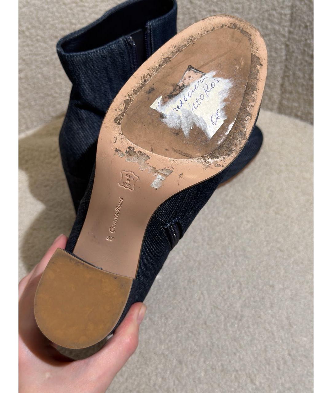 GIANVITO ROSSI Синие текстильные ботильоны, фото 7