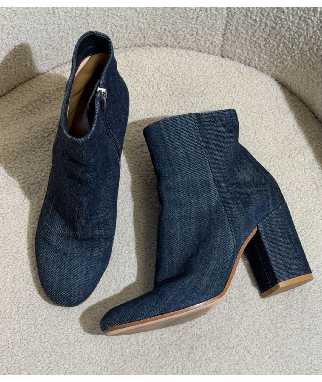 GIANVITO ROSSI Синие текстильные ботильоны, фото 6