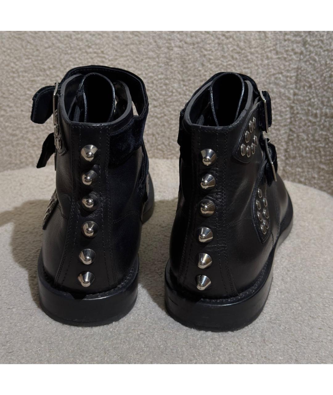 SAINT LAURENT Черные кожаные ботинки, фото 4