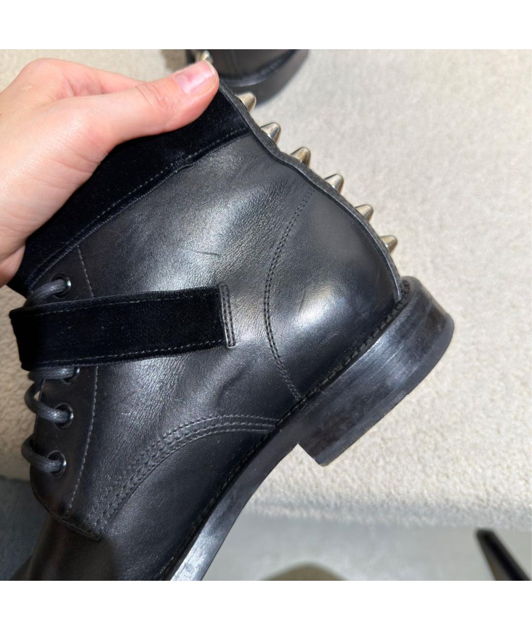 SAINT LAURENT Черные кожаные ботинки, фото 7