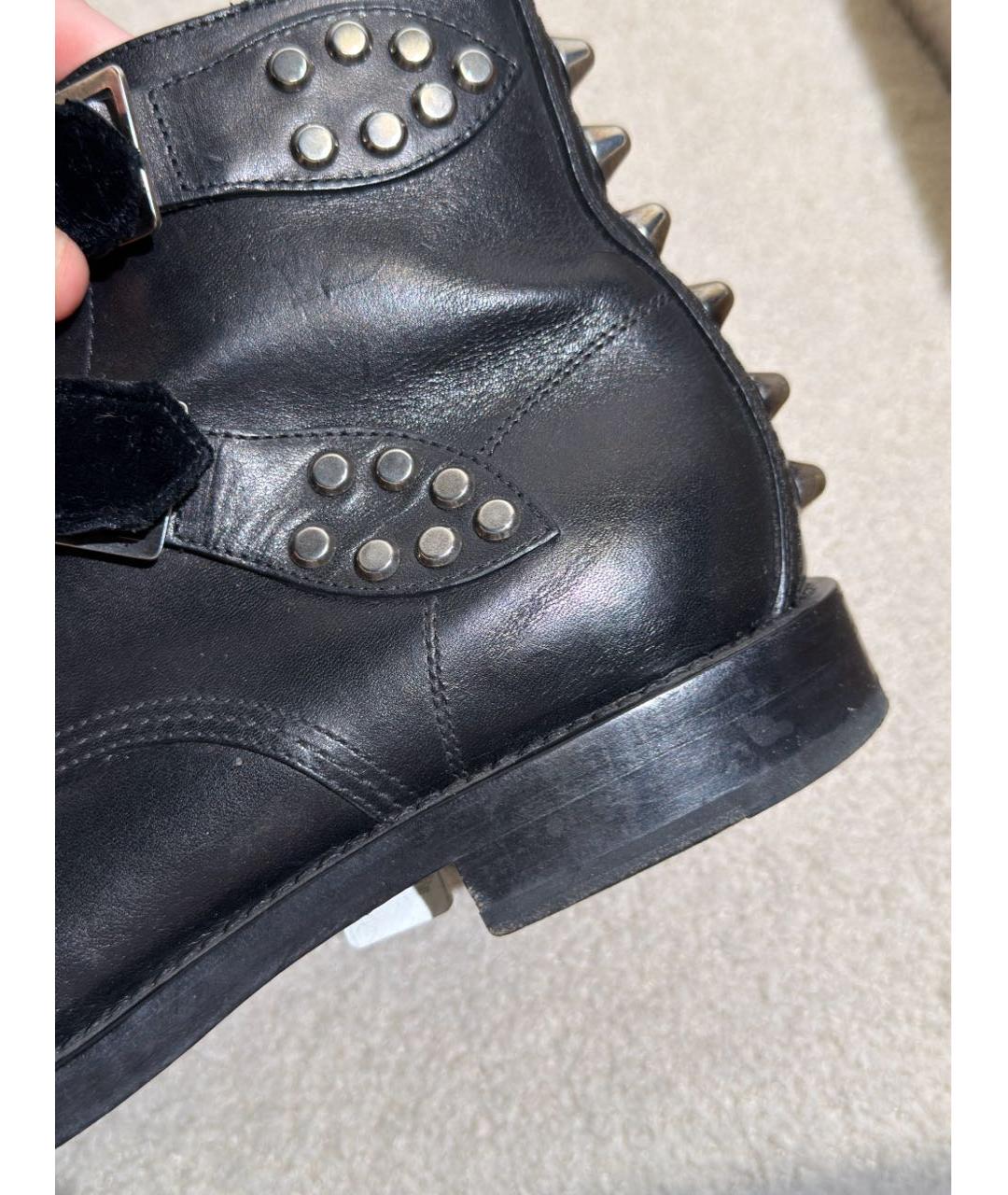SAINT LAURENT Черные кожаные ботинки, фото 8