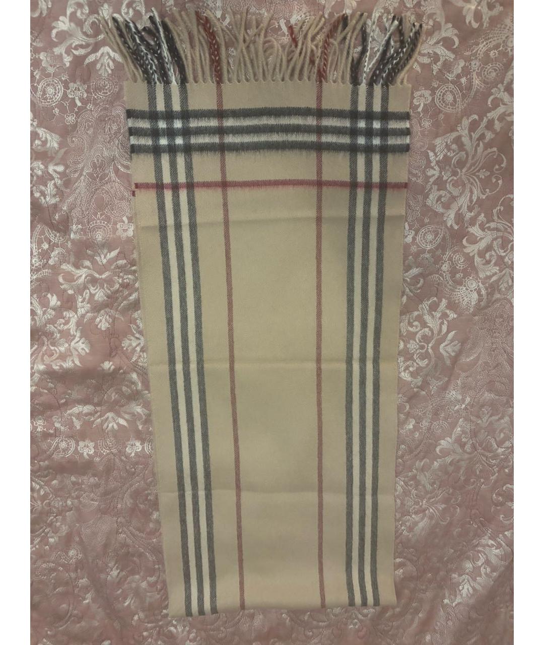 BURBERRY Бежевый кашемировый шарф, фото 7