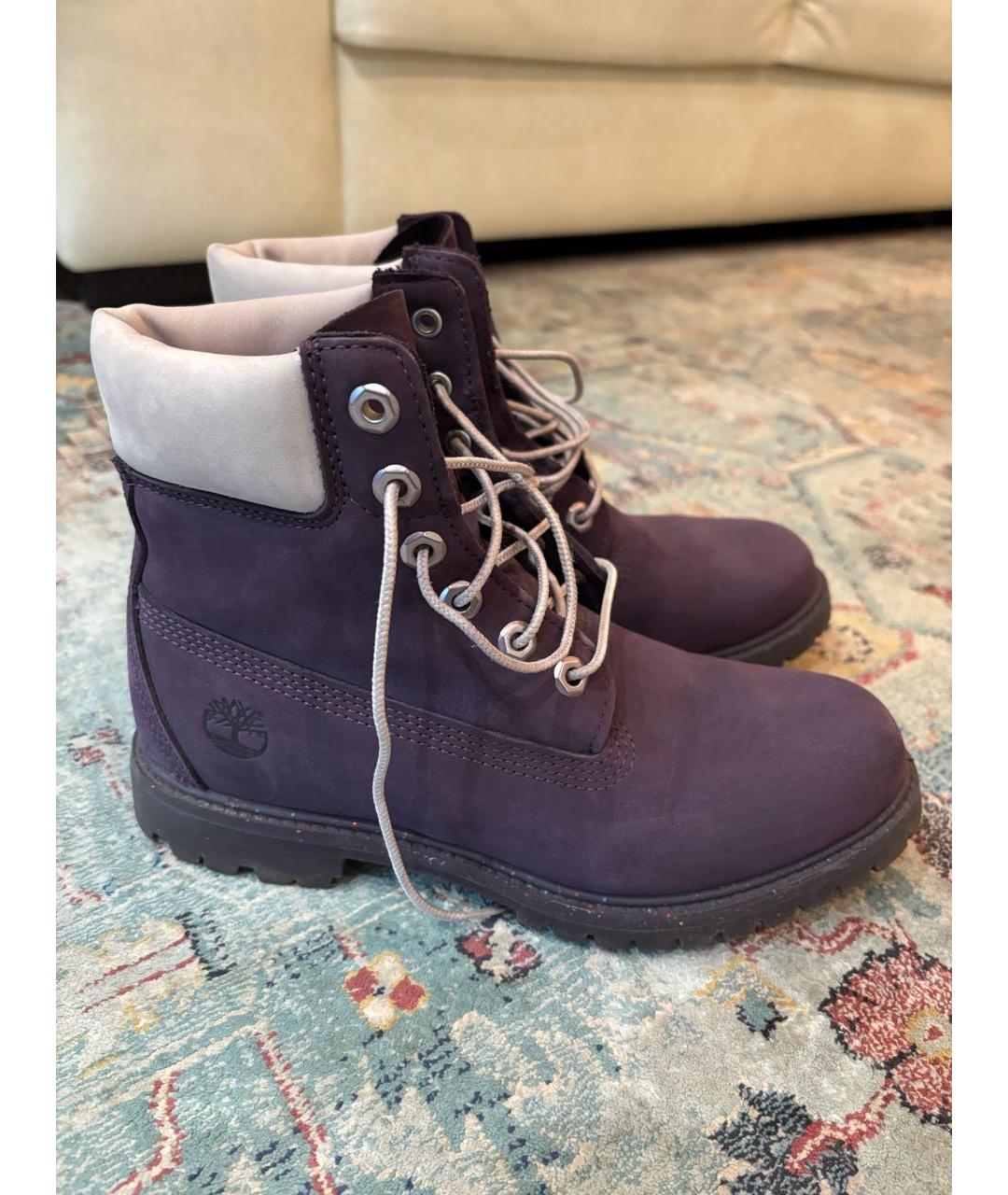 TIMBERLAND Фиолетовые нубуковые ботинки, фото 7