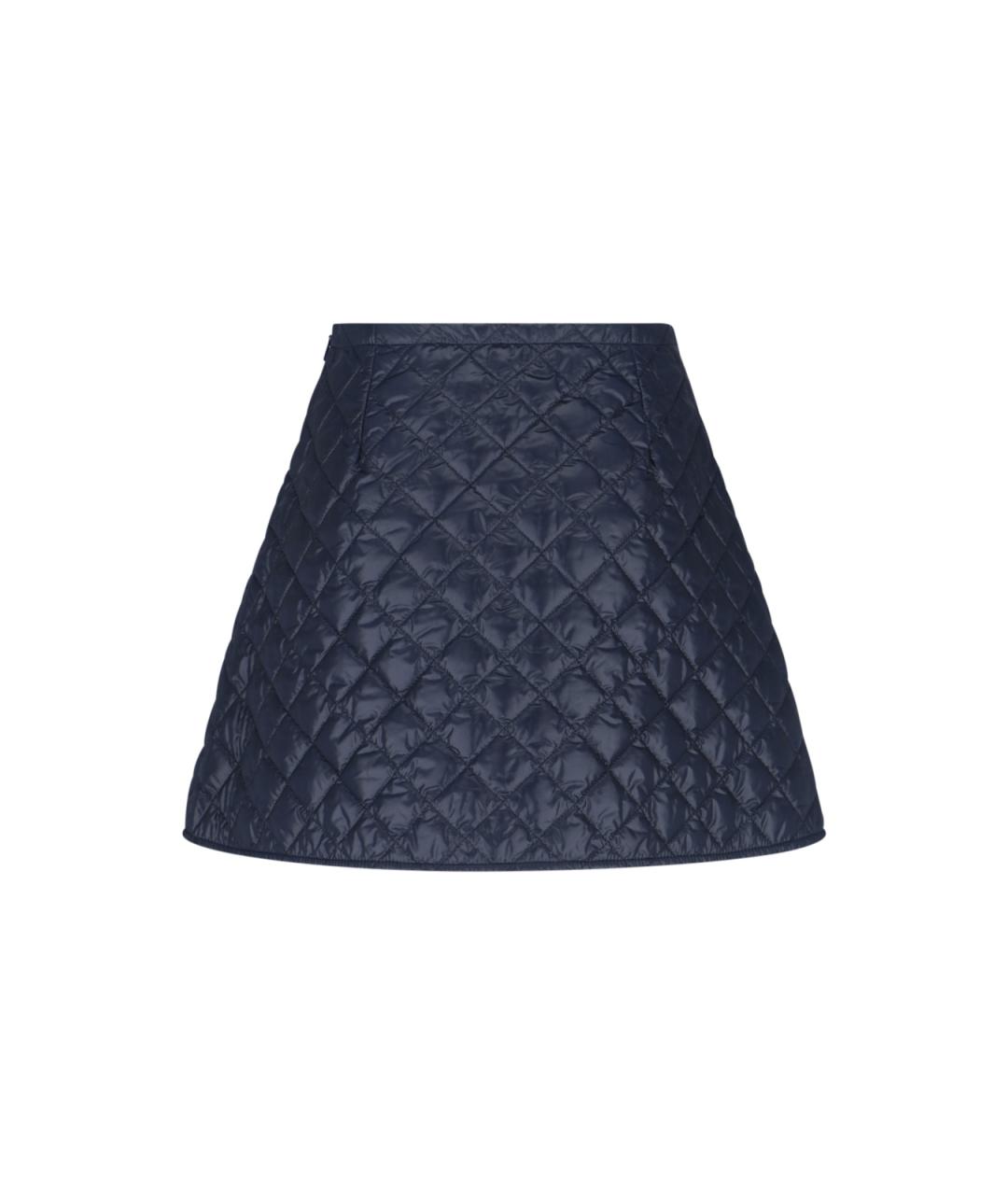 MONCLER Синяя полиамидовая юбка мини, фото 2