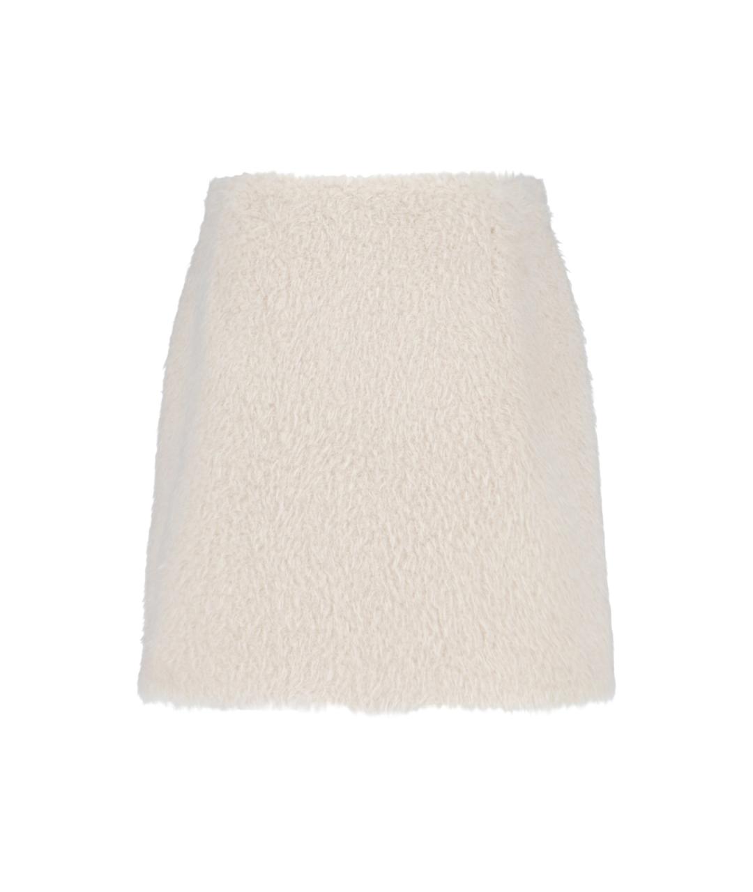 MONCLER Белая полиэстеровая юбка мини, фото 2