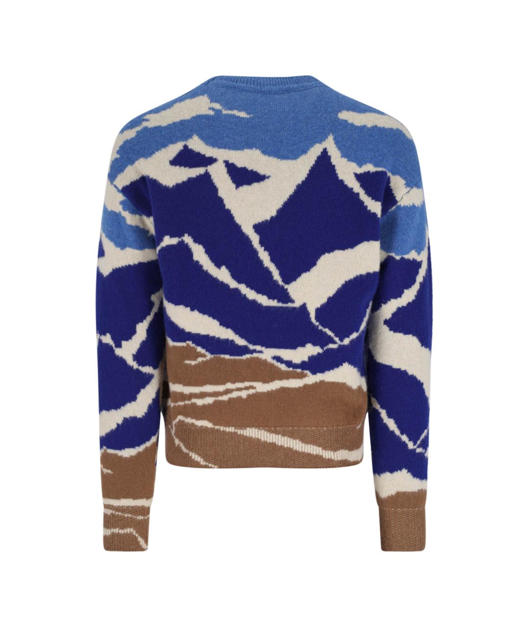 MONCLER Синий шерстяной джемпер / свитер, фото 2